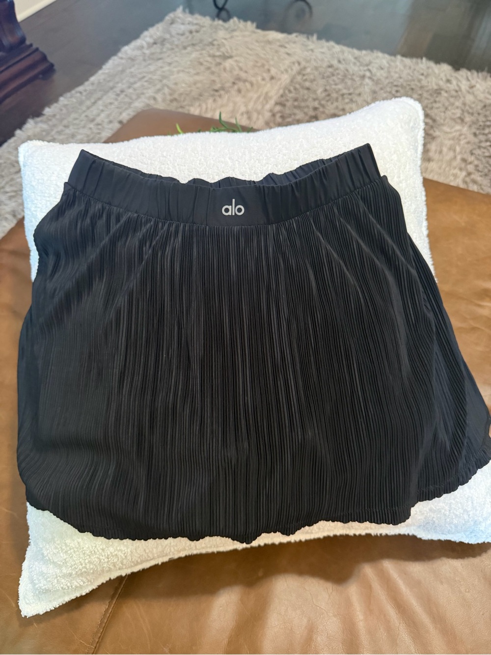 ALO Yoga Black Pleated Mini Skirt